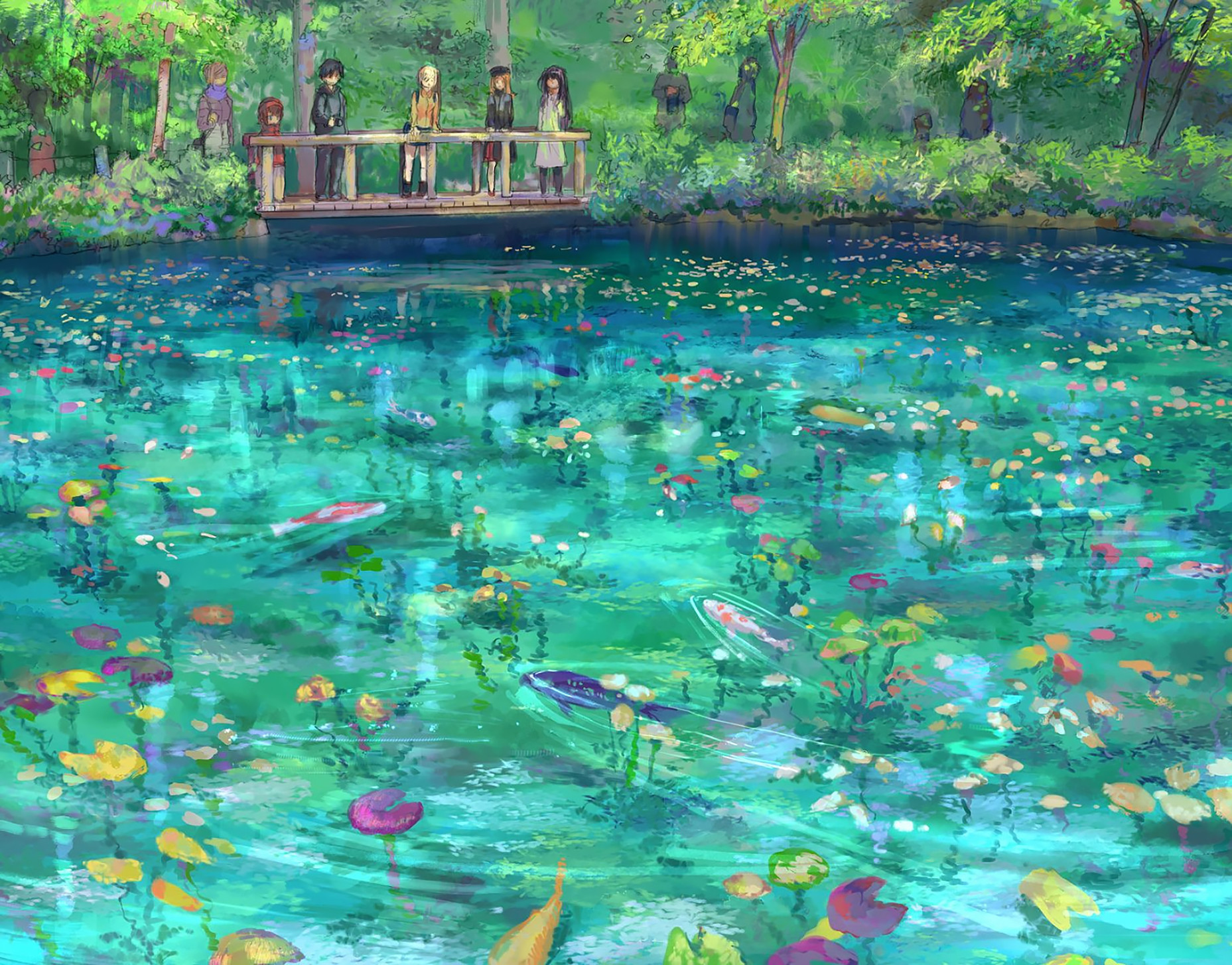 Цветочный пруд 22 глава. Горный пруд в префектуре Гифу. Пруд с рыбками Манга. Безымянный пруд гифи в Японии. Пруд Моне в префектуре Гифу видео.